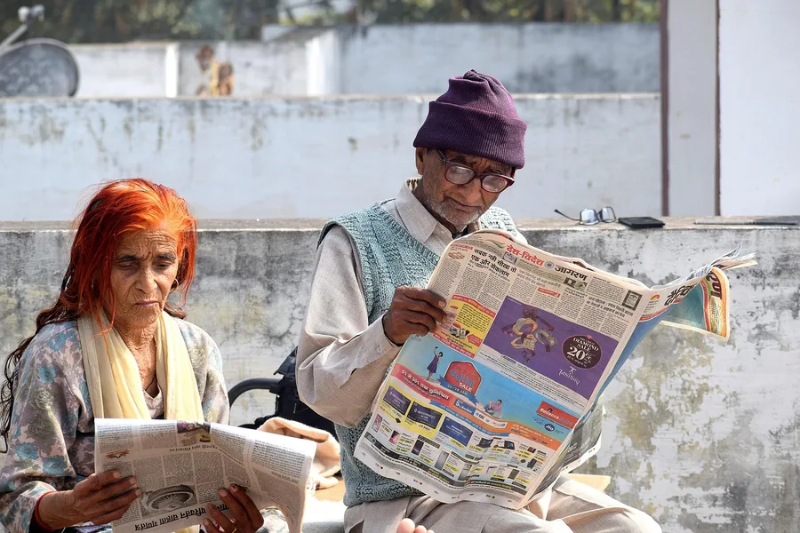 elderly couple relaxing on terrace of villa in Antalya Turkey