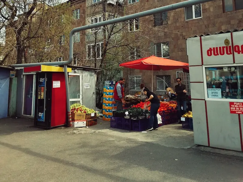 Yerevan winter street cafe people laptops freelancers Armenia
