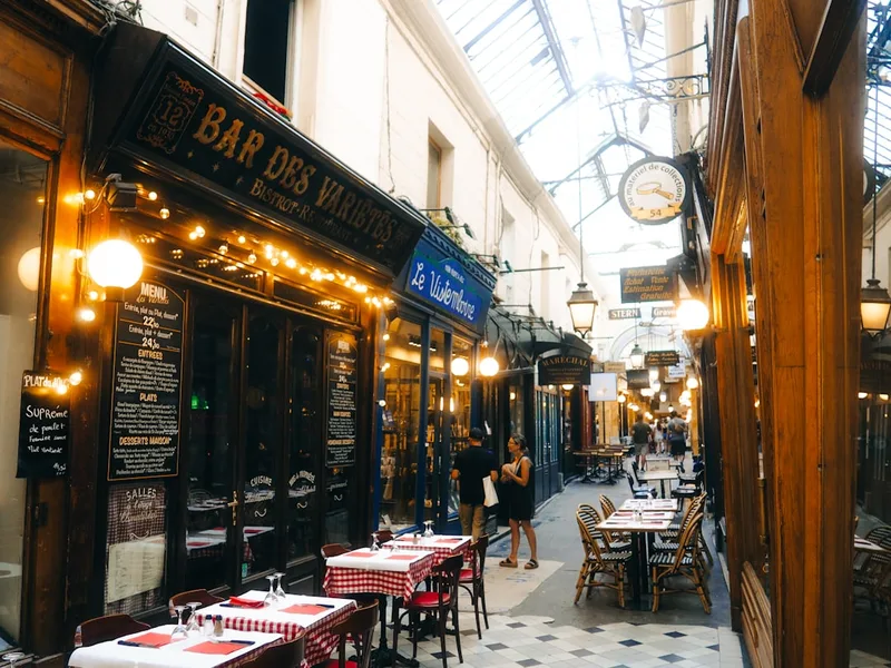 Paris street food market outdoor seating France