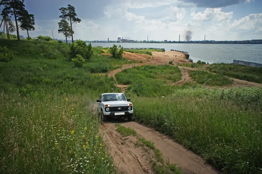 overland road to Port Olya Astrakhan Russia