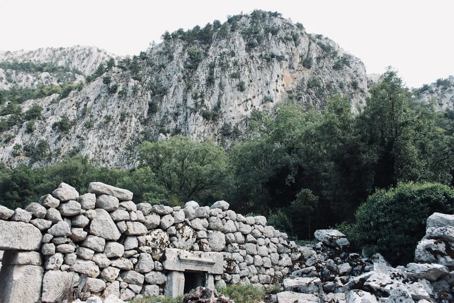 Lycian rock tombs ancient ruins Kas Turkey Antalya Turkey