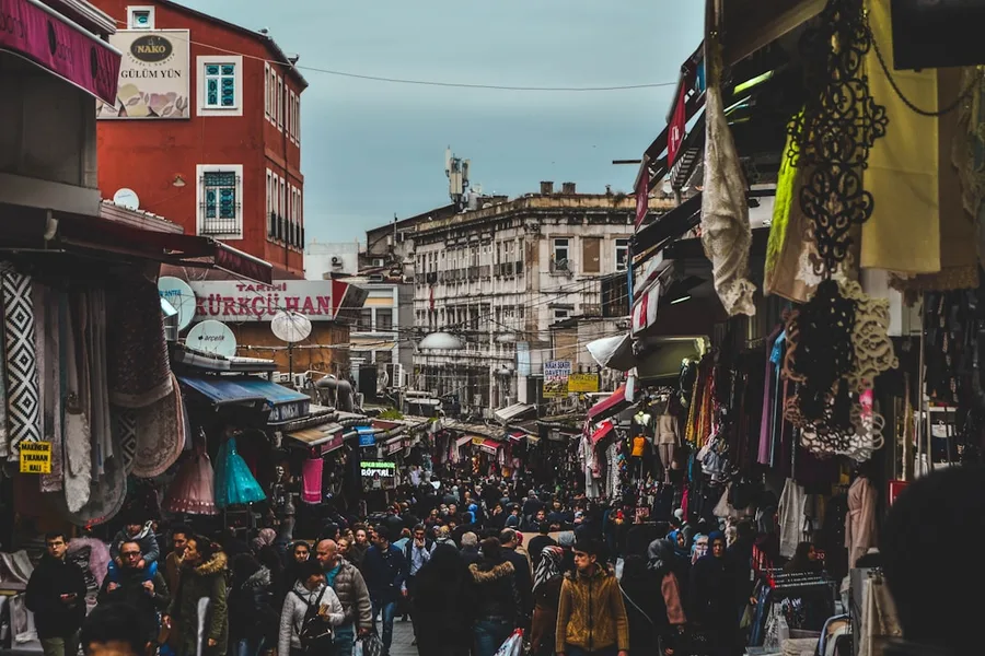 Istanbul Grand Bazaar crowded alleys shopping Turkey
