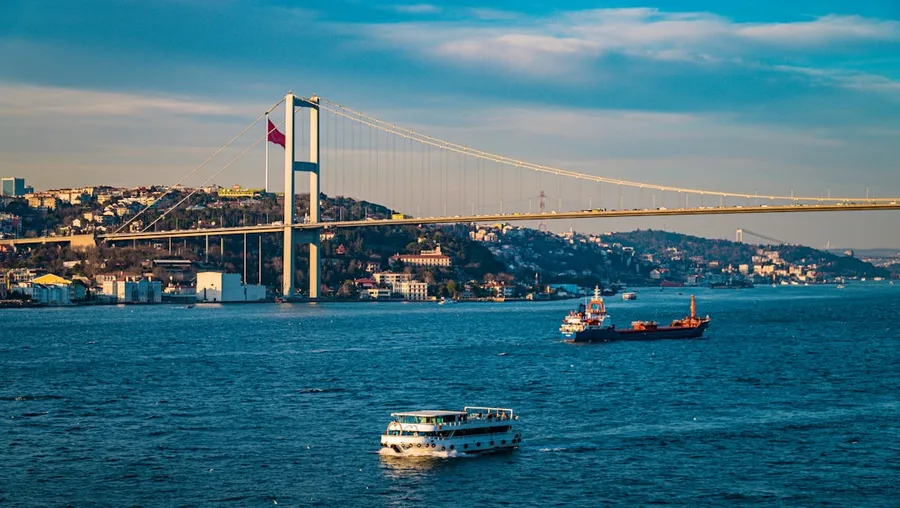 Istanbul Bosphorus view evening skyline Turkey