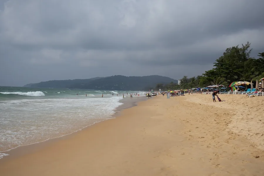 Patong Beach crowded tourists high season Phuket Thailand