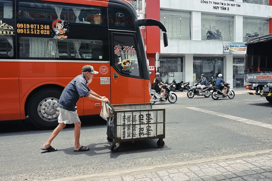 public bus interior Nha Trang city