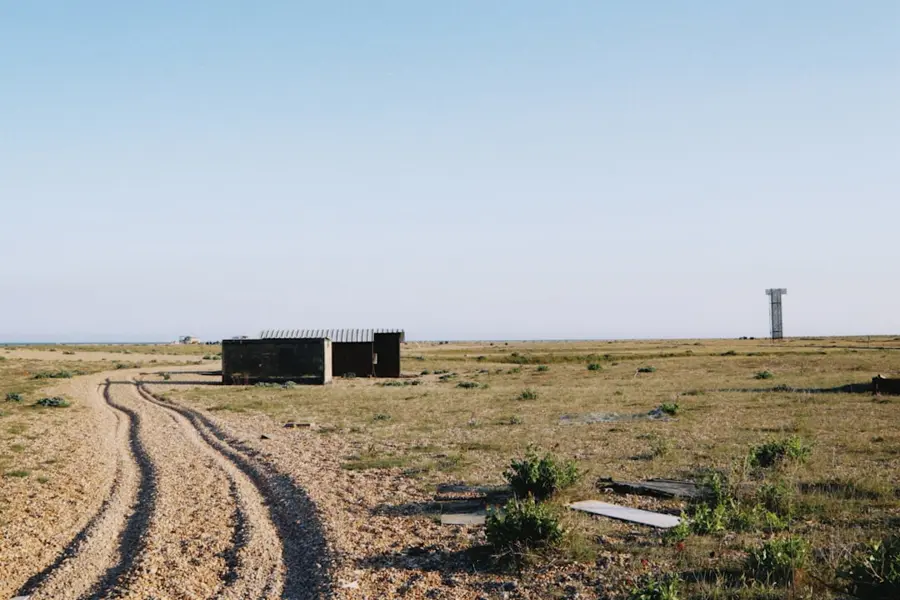mirrored cube house in Chuy Steppe empty landscape