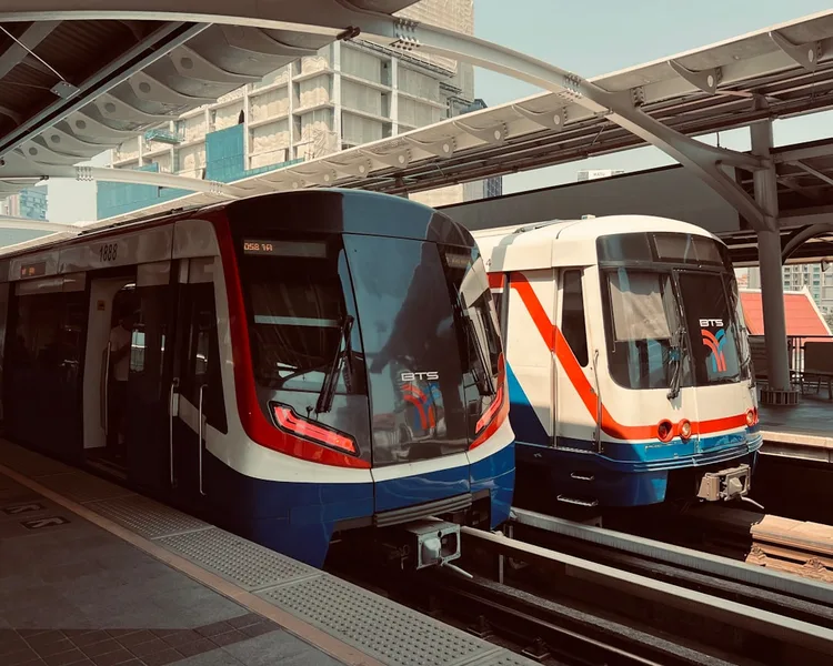 BTS Skytrain Bangkok fare gate mobile crypto payment