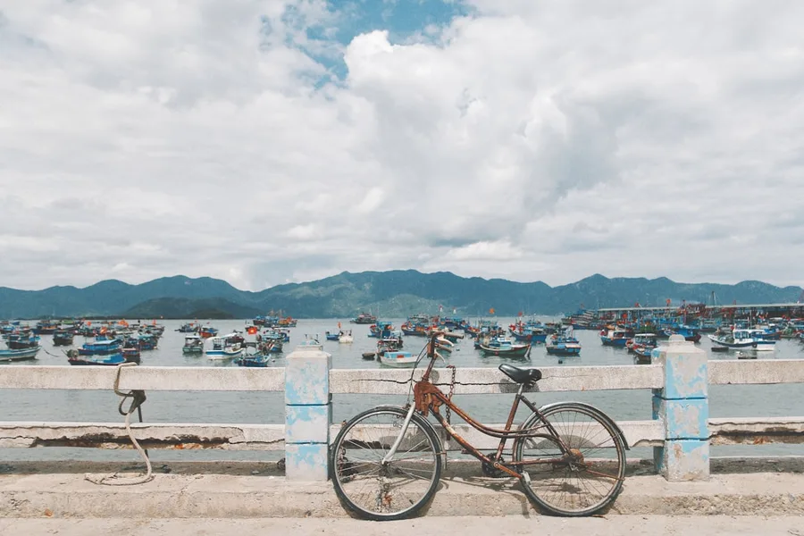 Hoi An ancient town motorbike parking Vietnam Nha Trang Vietnam
