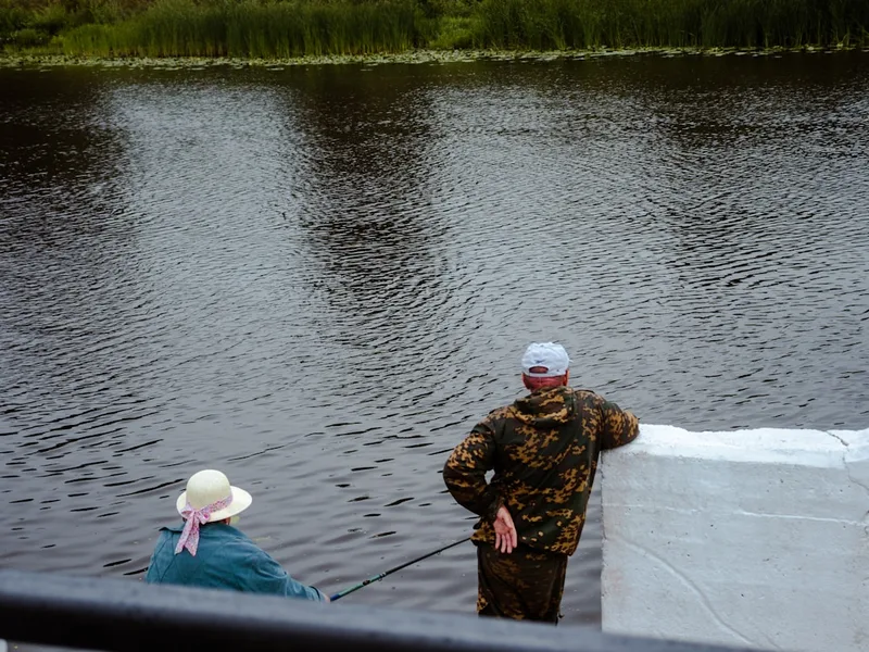 senior couple having mineral bath in Belarus