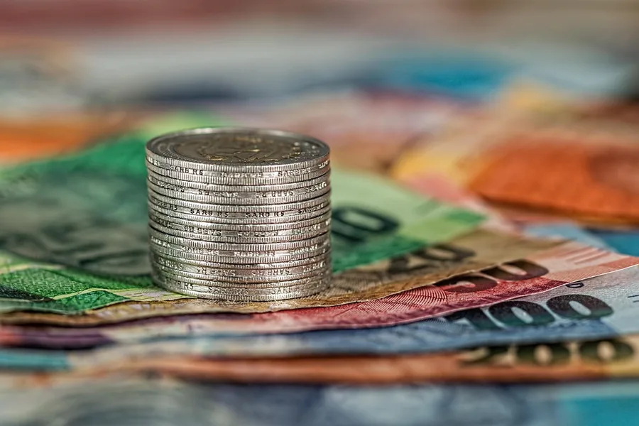 Turkish lira cash payment tip at Antalya cafe Turkey