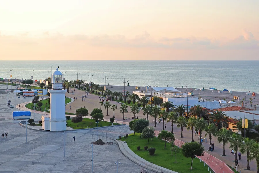 Batumi Georgia aerial view with airport Hurghada Egypt