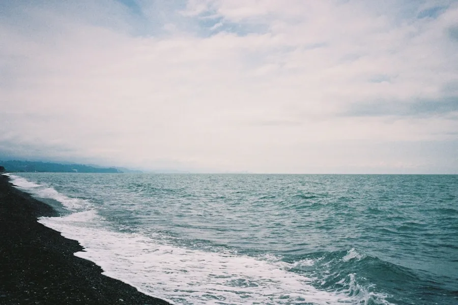 Gonio beach relaxing Black Sea coast Georgia Batumi Georgia
