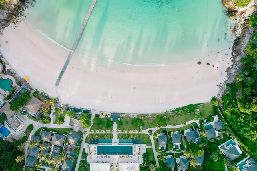 group of friends at Phuket beach Thailand 2026 drone flying