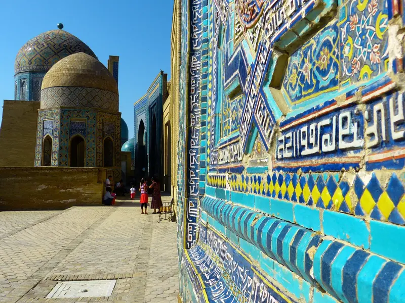 Samarkand shoes off outside mausoleum