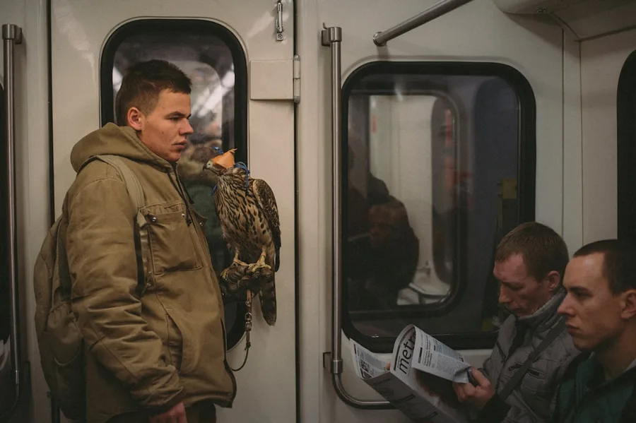 stroller in Moscow metro Russia