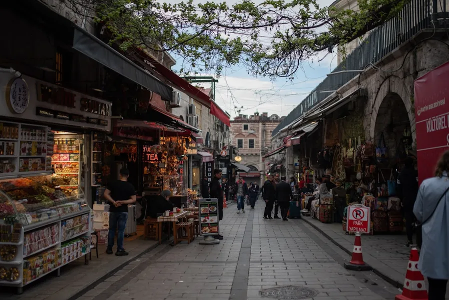 Turkish lira cash grocery shopping family Istanbul Turkey savings