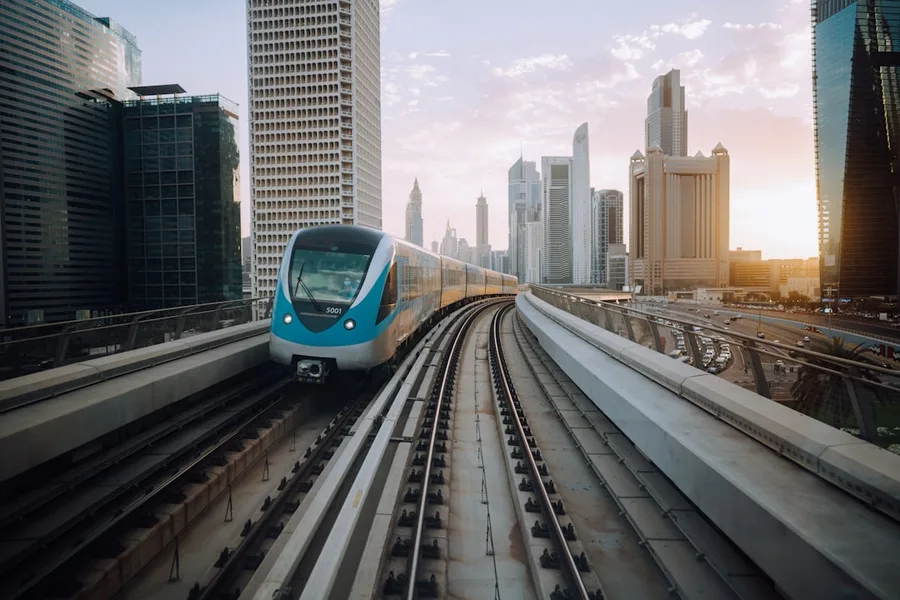 Dubai metro train interior UAE