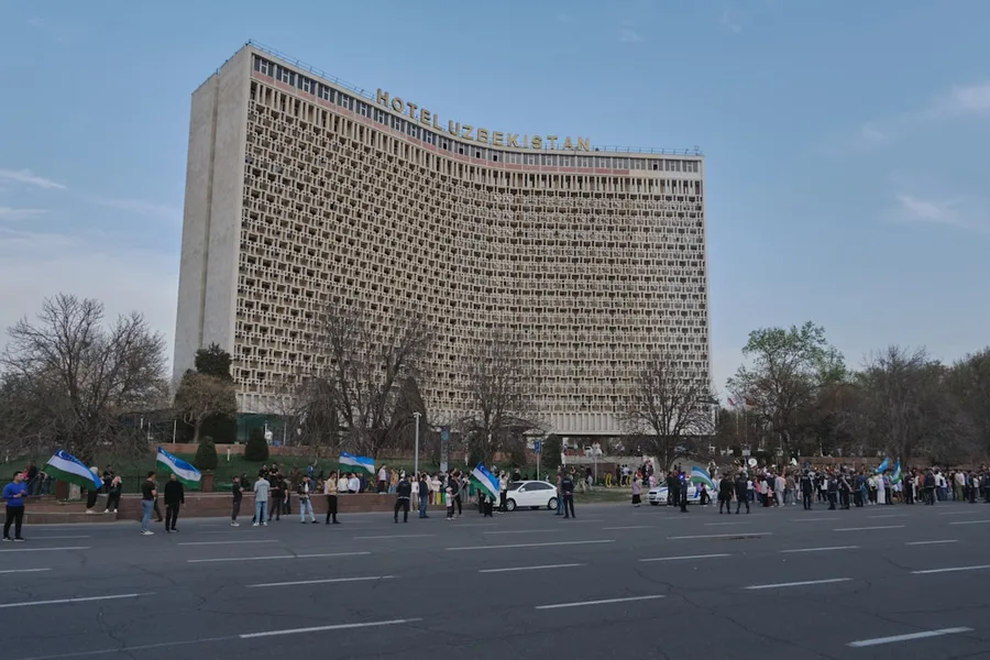 Tashkent city panorama Amir Timur Square Uzbekistan