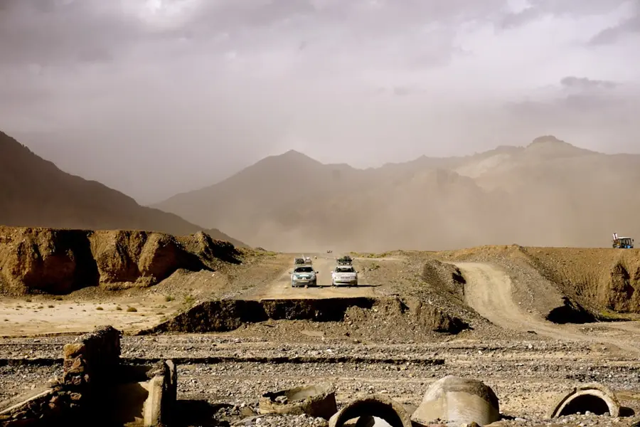 Overloaded truck on Pamir Highway