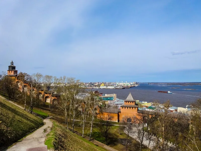 Nizhny Novgorod Kremlin Russia aerial view