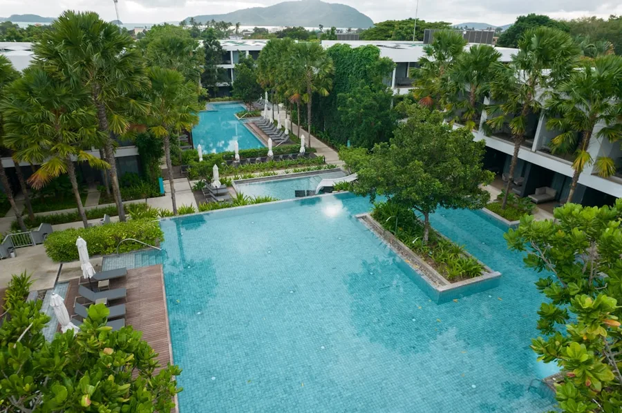 modern condominium with swimming pool in Phuket Thailand