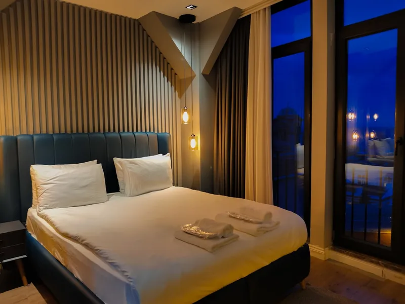 economy all-inclusive hotel family room with baby cot Kemer Turkey